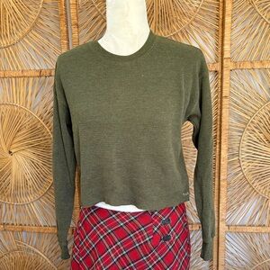 Olive Green Women's Cropped Top Aritzia tna